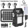 Portable Solar Power Station Rechargeable Backup Power Bank w/Flashlight