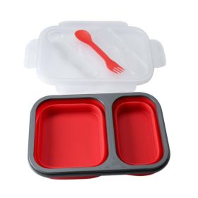 Bento Box Collapsible Silicone Lunchbox with Two Compartments