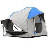 SUV Camping Tent – 5–6 Person Waterproof Car Tent with 3 Doors & Mesh Window (Gray/Blue)