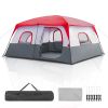 14 Person Family Cabin Tent – Extra Large 2-Room Camping Tent (Red & White)