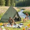 Camping Teepee Tent – 4–6 Person Military Green Tent with Stove Jack