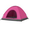 3–4 Person Camping Dome Tent – Lightweight Outdoor Tent (Pink)