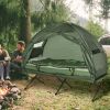 Folding Camping Cot for Adults – All-in-One Elevated Tent with Sleeping Bag & Thick Air Mattress