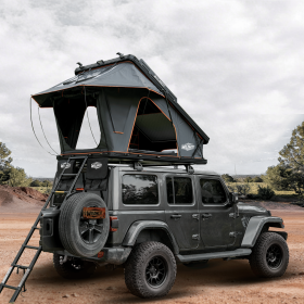 Rooftop Tent Hard-shell with USB Outlet, Luggage Racks & Full LED Strip – 3-in-1 Elevated Roof Tent