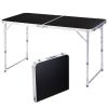 4 Ft Portable Multipurpose Folding Table – Adjustable Height (Black)