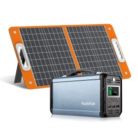 300W Solar Generator - Portable Power Station with 60W 18V Portable Solar Panel