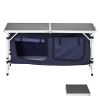 Camping Kitchen Table – Folding Outdoor Cooking Station with Storage Organizer