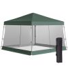 Slant Leg Pop Up Canopy with Mesh Screen – Green Beach & Outdoor Canopy