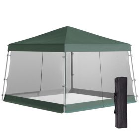Slant Leg Pop Up Canopy with Mesh Screen – Green Beach & Outdoor Canopy