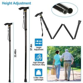 Folding Trekking Hiking Pole, Adjustable – Black