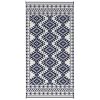 Reversible Outdoor Rug – Blue & White Square Patchwork with Carry Bag