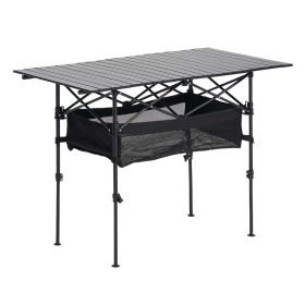 Folding Portable Camping Table – Aluminum Roll-Up Picnic Table with Storage Bag