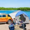 SUV Camping Tent – 5–6 Person Waterproof Car Tent with 3 Doors & Mesh Window (Gray/Blue)