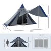 Outsunny Teepee Camping Tent with Porch – Easy Set-Up 2–3 Person Outdoor Tent