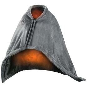Electric Heated Poncho Shawl Wrap with Zipper