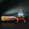 Windproof Camping Gas Stove - Foldable Mini Square Burner for Outdoor Adventures