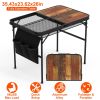 Foldable Camping Table – Adjustable Height Aluminum Picnic & BBQ Table (35.43" x 23.62" x 26")