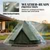 Camping Teepee Tent – 4–6 Person Military Green Tent with Stove Jack