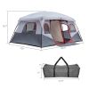 10 Person Family Cabin Tent – 2-Room Large Camping Tent with Storage Pockets (Red & White)