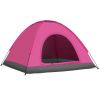 3–4 Person Camping Dome Tent – Lightweight Outdoor Tent (Pink)