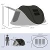 Pop-Up Tent with Porch – 2–3 Person Camping Tent, 3000mm Waterproof (Black)