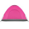 3–4 Person Camping Dome Tent – Lightweight Outdoor Tent (Pink)