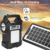 Portable Solar Power Station Rechargeable Backup Power Bank w/Flashlight