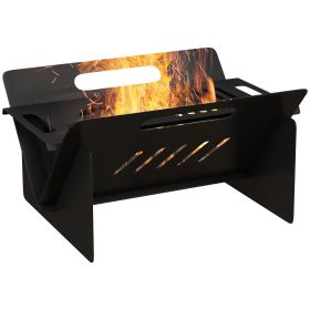 Outsunny 3-In-1 Portable Fire Pit, Stove, Coffee Table