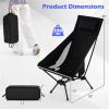 Folding Camping Chair – Lightweight Aluminum Portable Chair with Headrest (Black)