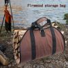 Outdoor Firewood Storage Bag; Portable Canvas Firewood Kit For Outdoor Camping