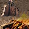 Outdoor Firewood Storage Bag; Portable Canvas Firewood Kit For Outdoor Camping