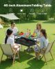 Folding Portable Camping Table – Aluminum Roll-Up Picnic Table with Storage Bag