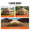 VEVOR Canvas Tent – 4 Seasons 5 m / 16.4 ft Bell Tent with Stove Jack, Breathable Yurt for Up to 8 People