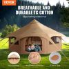 VEVOR Canvas Tent – 4 Seasons 5 m / 16.4 ft Bell Tent with Stove Jack, Breathable Yurt for Up to 8 People