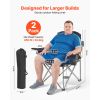Oversized Camping Chairs – 450 lb Heavy Duty Folding Chairs with Cooler & Storage (2 Pack)