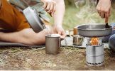 Mini Stainless Steel Folding Wood Stove for Camping, BBQ, and Outdoor Use