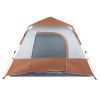 4-Person Pop-Up Camping Tent – 240 x 240 x 150 cm Quick Setup Family Tent (Brown)
