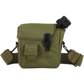 2QT Canteen Cover with Shoulder Strap – Insulated Nylon Carrier (Option: OLIVE DRAB)