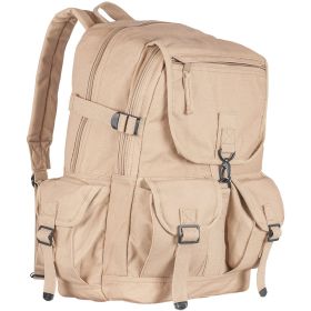 Balkan Exploratory Rucksack – Retro Canvas Backpack (Option: KHAKI)