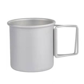 Portable Outdoor Camping Water Cup with Foldable Handle (Type: Camping supplies, Color: Silver)