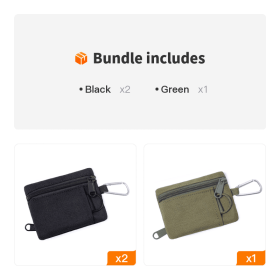 Outdoor Mini EDC Molle Pouch Waist Belt Bag (Color: Black*2+Green)