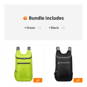 Outdoor Portable Backpack (Color: Green+Black)