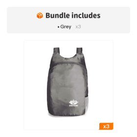 20L Unisex Lightweight Outdoor Backpack (Color: Grey*3)