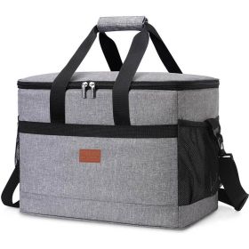 32L Soft Cooler Bag with Hard Liner - Insulated Picnic Lunch Bag (Color: Gray)