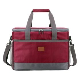 32L Soft Cooler Bag with Hard Liner - Insulated Picnic Lunch Bag (Color: Red)
