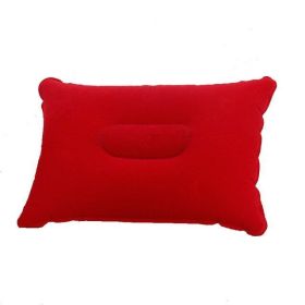 Portable Fold Inflatable Air Pillow (Color: G911C-red, size: 43X27cm)