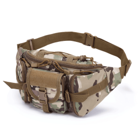 Men's Waterproof Nylon Fanny Pack (Color: CP Camouflage, size: The belt can be adjusted)