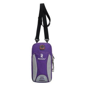 Mini Zipper Phone Arm Bag (Color: Purple)