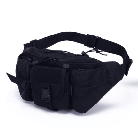 Men's Waterproof Nylon Fanny Pack (Color: Black, size: The belt can be adjusted)