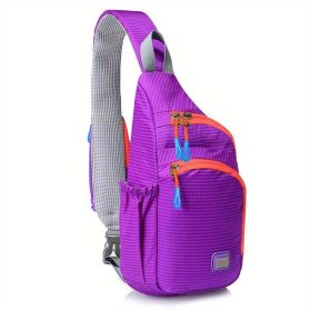 Waterproof Nylon Fanny Pack (Color: Purple)
